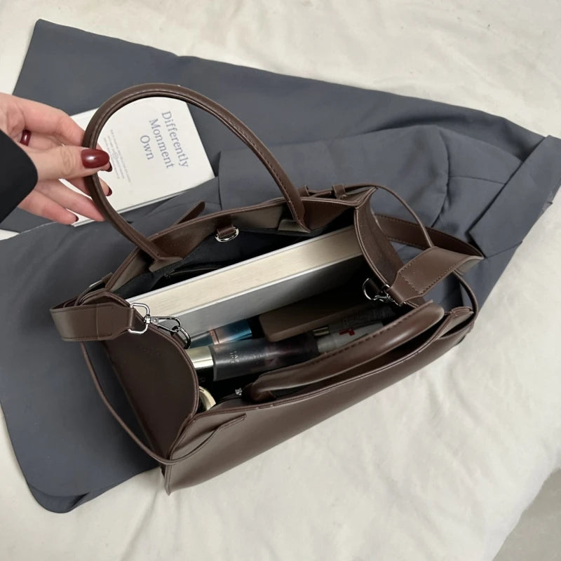 Stylowa duża torba shopper z PU